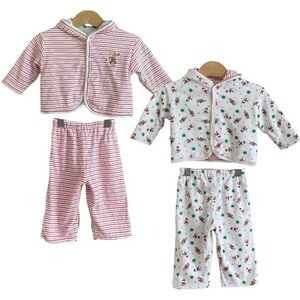 Kissy Kissy Reversible Christmas Holiday Hooded Outfit 3-6 months